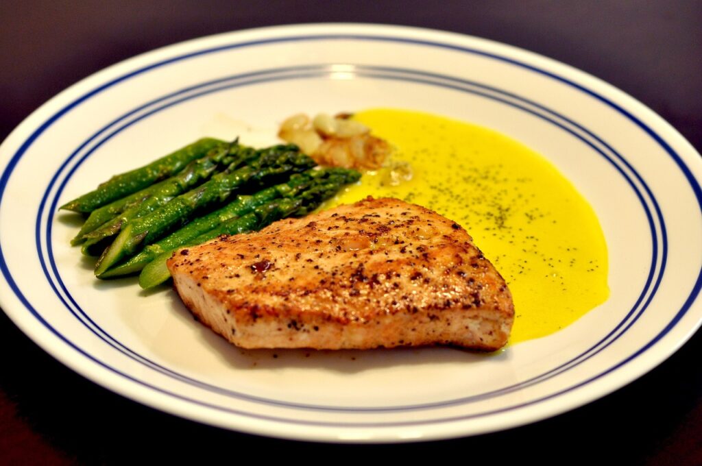 Baked Salmon with Herbs and Asparagus