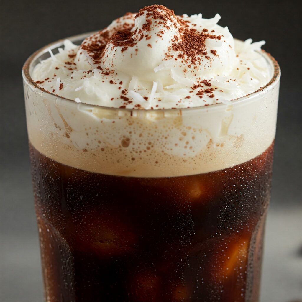 Vegan Cold Brew Coffee with Coconut Whipped Cream -AI