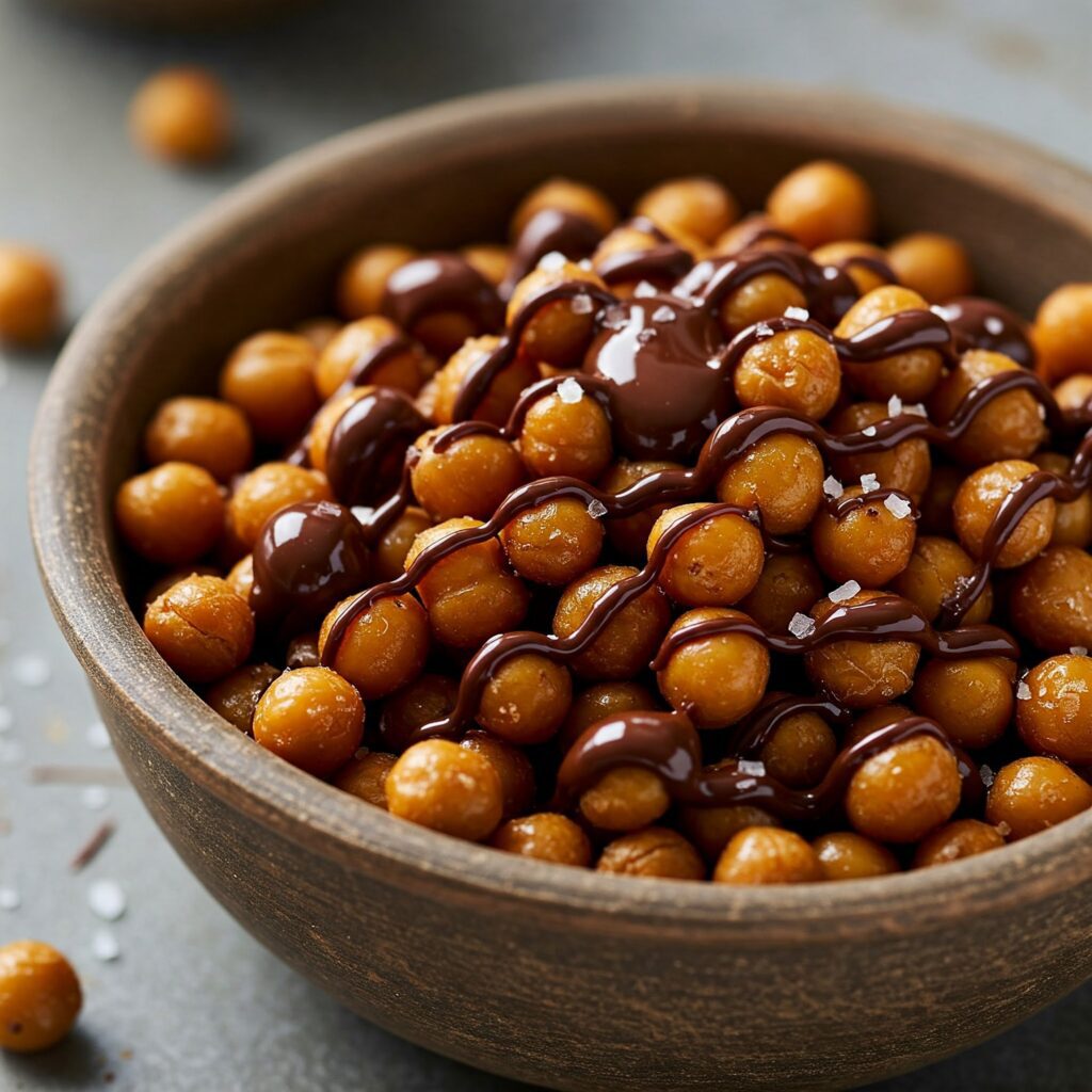 Vegan Spiced Chickpeas with Dark Chocolate Drizzle - AI